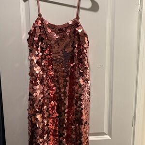 a new day Metallic Rose Sequin Slip Dress for Girls